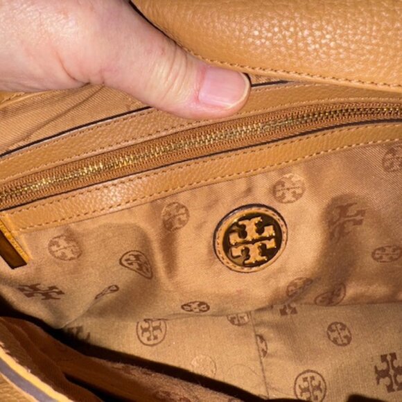 Tory Burch Marion Whipstitch Leather Saddle Convertible Chain Crossbody Tan Bag - Picture 6 of 6